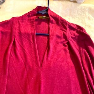 Suzanne Betro Ruby Pleated V Neck Tunic
